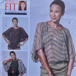 VOGUE 1291 women tops Brand New sewing pattern Copyright 2012